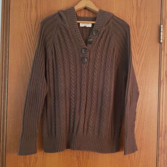 EUC Sonoma Cable Knit Pullover Hoodie Sweater Sz 2X - Picture 1 of 6